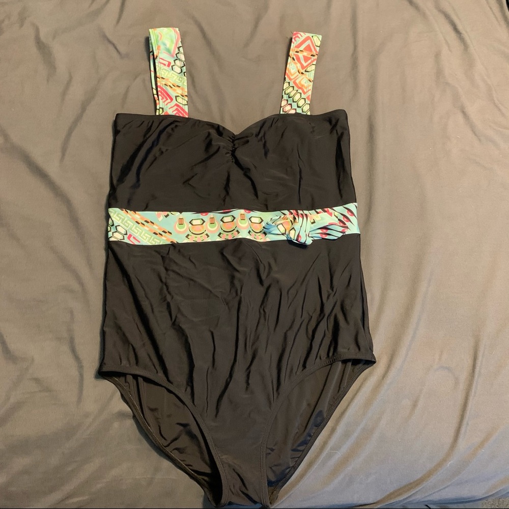 ASOS Swim Black One Piece, Size 16